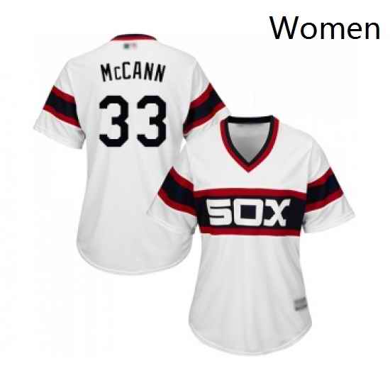 Womens Chicago White Sox 33 James McCann Replica White 2013 Alternate Home Cool Base Baseball Jersey